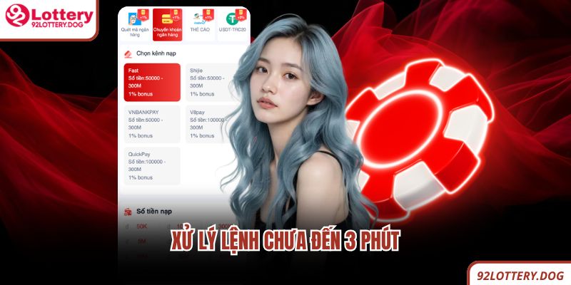 Xử lý lệnh chưa đến 3 phút